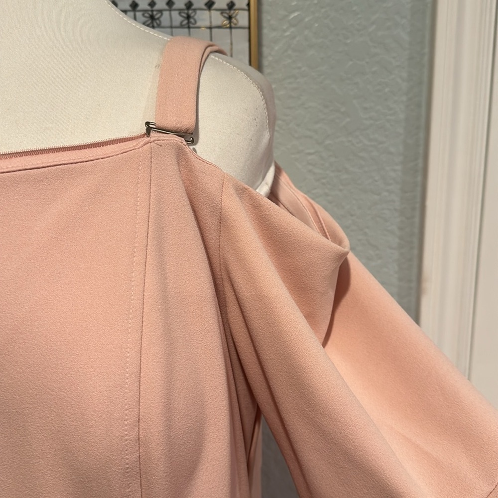 R&M Richards • Blush Cold Shoulder Ruffle Dress • Sz 18W • NWT! - Picture 3 of 11